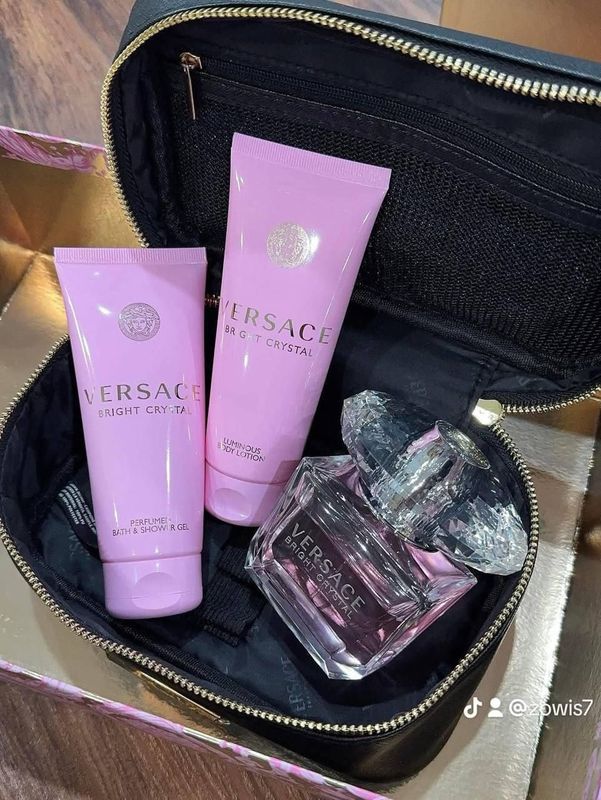 Versace Bright crystal Eau de Parfum Spray, 3 oz.; Shower Gel, 3.4 oz.; Body Lotion, 3.4 oz.