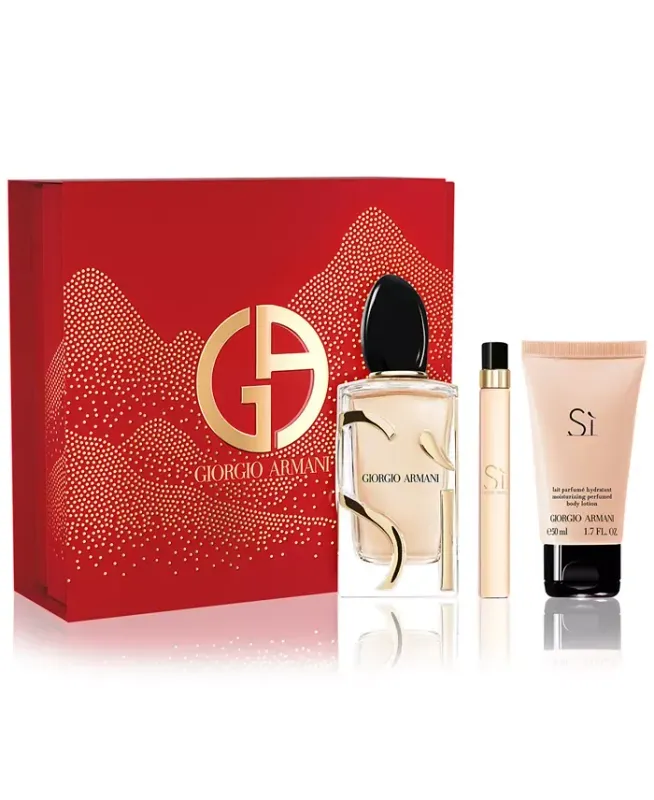 Giorgio Armani Sì Eau de Parfum, 3.4 oz.; Sì Body Lotion, 1.7 oz.; Sì Eau de Parfum, 0.3 oz.