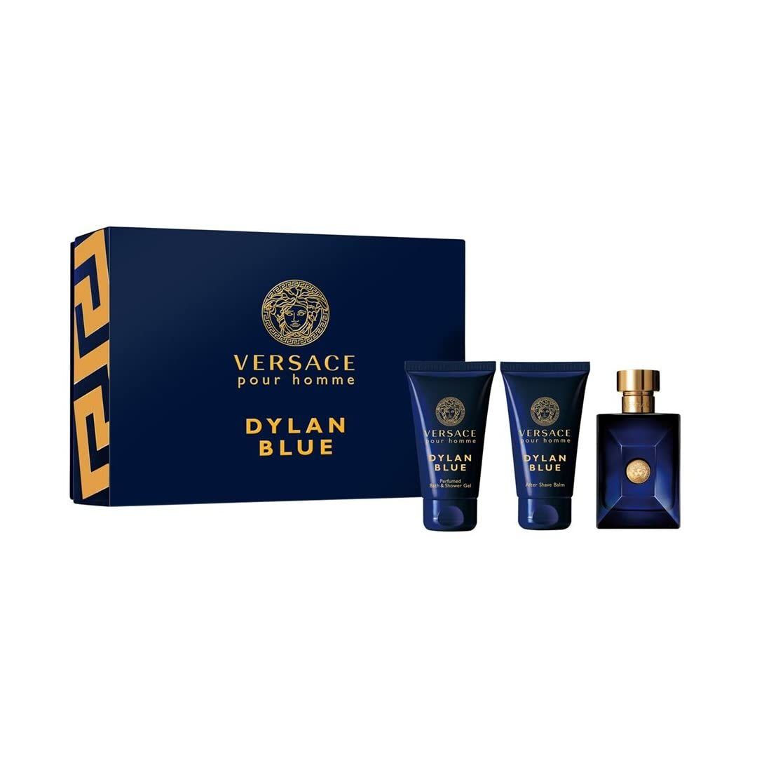 Versace Pour Homme Dylan Blue Gift Set - 1.7 oz Eau De Toilette Spray + 1.7 oz After Shave Balm + 1.7 oz Shower Gel for Men