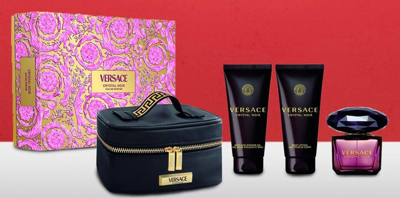 Versace Crystal Noir by Versace for Women 4 Piece Set Includes: 3.0 oz Eau de Parfum Spray + 3.4 oz Bath and Shower Gel + 3.4 oz Body Lotion