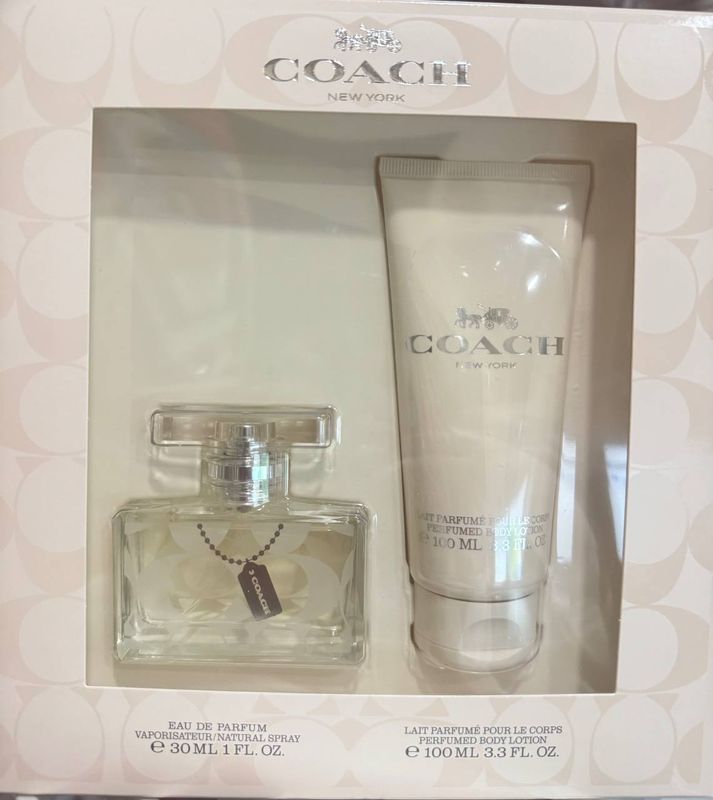 Coach NY Eau De Parfum body lotion 3.3 oz. Natural spray 1 fl.oz 2 PC Set