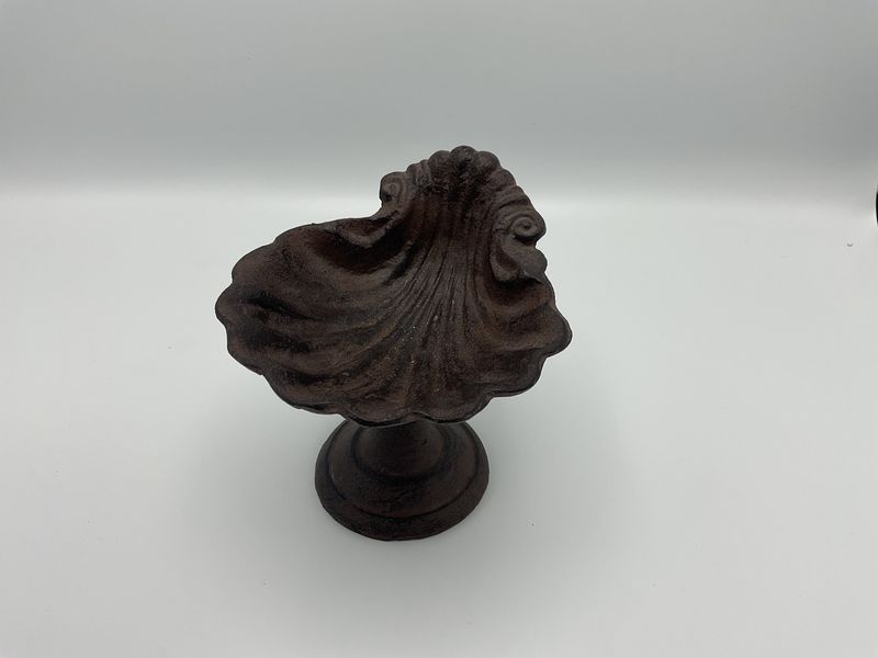 Cast Iron Vintage Clamshell On Pedestal