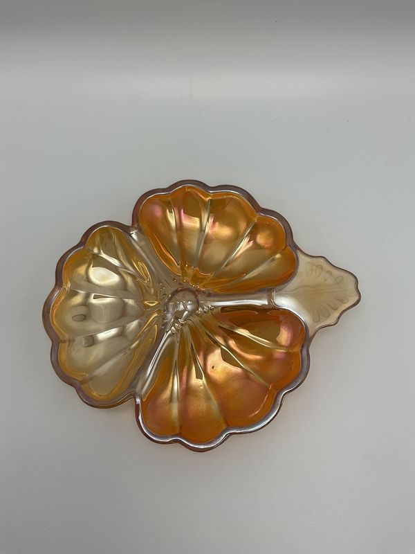Marigold Carnival Glass Divided Dish