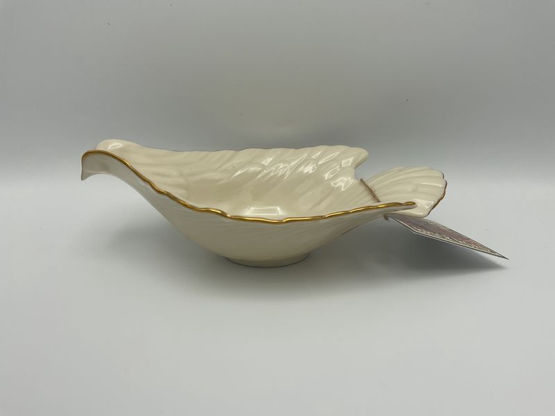 Ceramic Dove Vintage Dish w/ Gold Trim