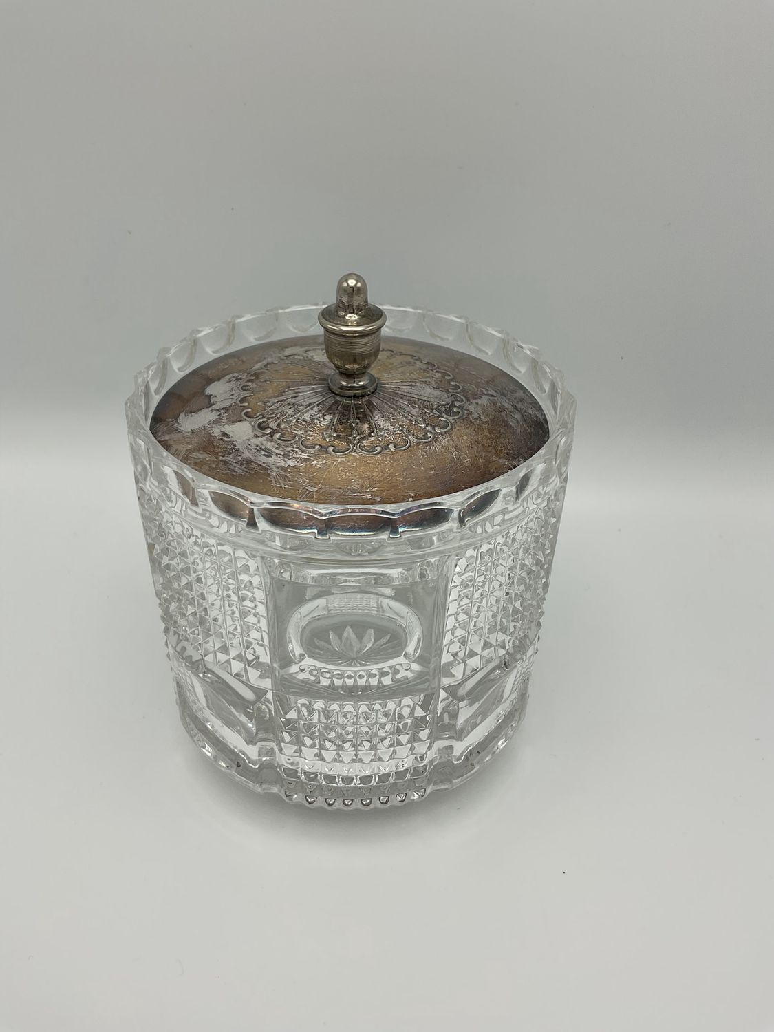 F.B. Rogers Vintage Silver Crystal Jar