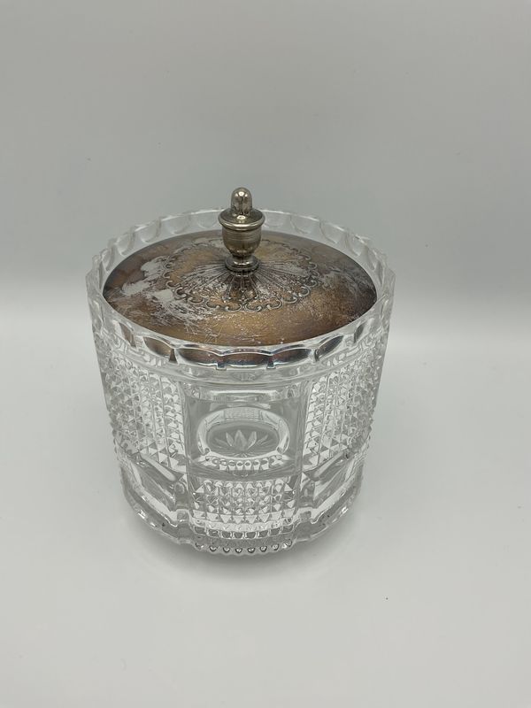 F.B. Rogers Vintage Silver Crystal Jar