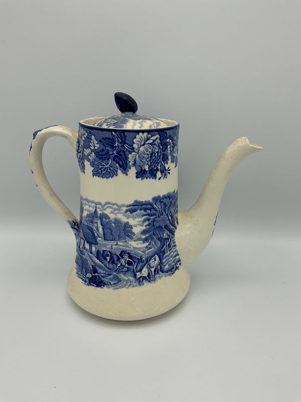 Woods Ware blue and white teapot