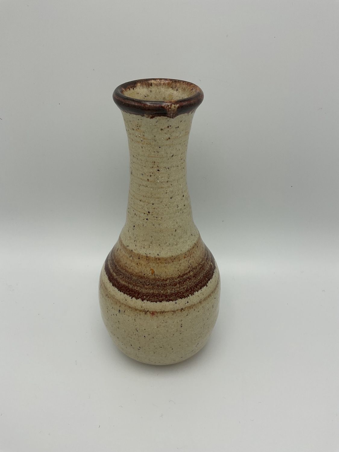 Kelly McCartty Hand-Thrown Earth-Toned Banding Vase