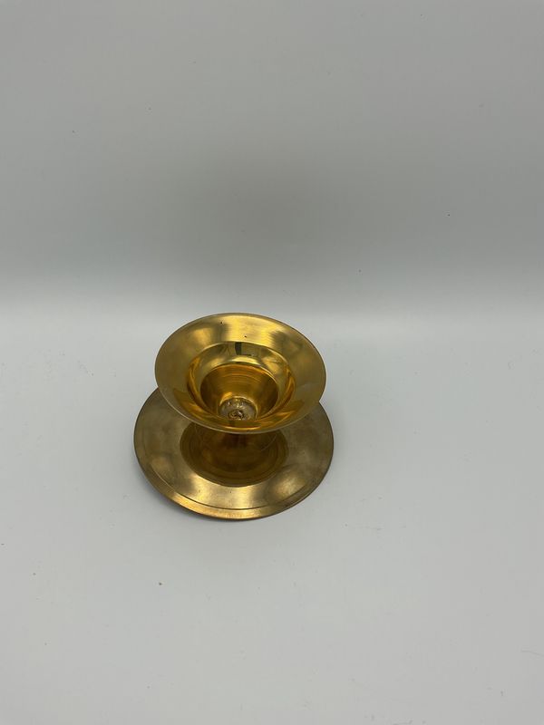 Vintage brass pillar candle holder 2.5in