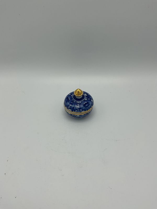 Benjarong Thai Mini Jar, blue &amp; white 2x1.5