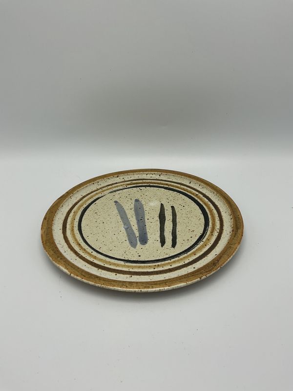 Kelly McCarty Stoneware plate, 4 lines