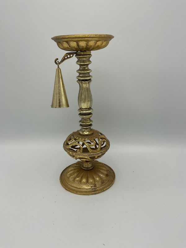 Brass Filigree Candleholder &amp; Bell Snuffer