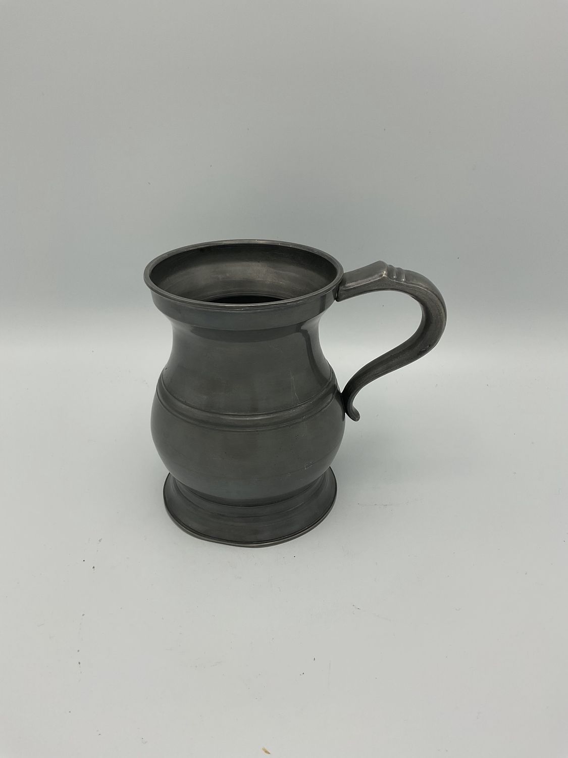 Vintage Pewter Bellied Shape Tankard Mug