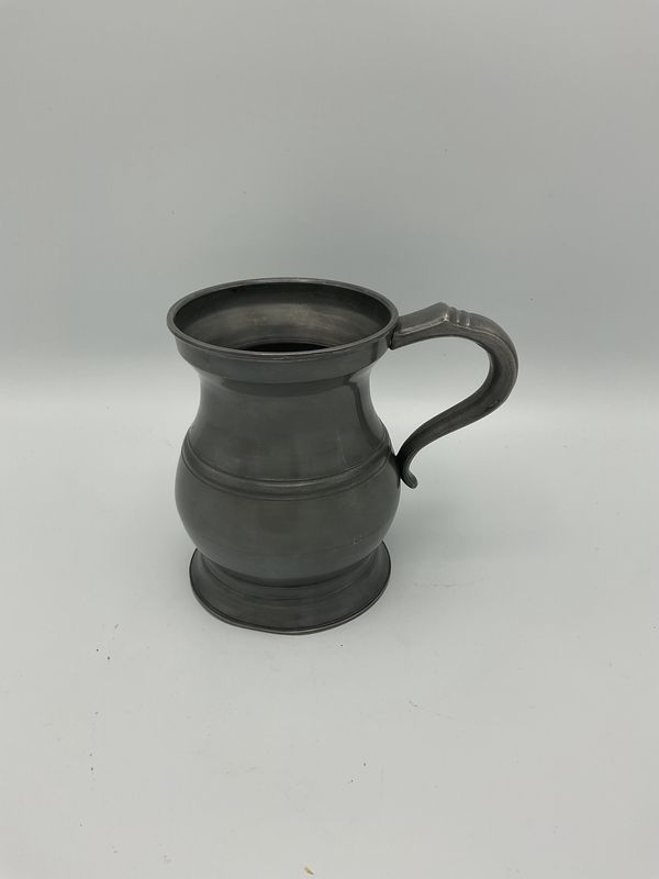 Vintage Pewter Bellied Shape Tankard Mug
