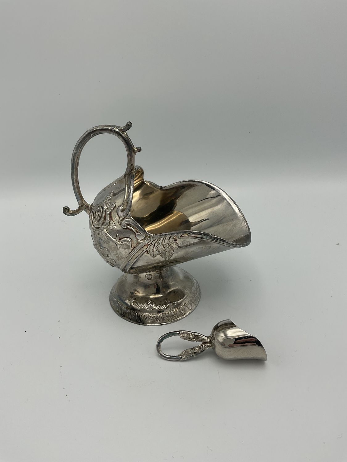 Rose Antique Sugar Scuttle and Scoop