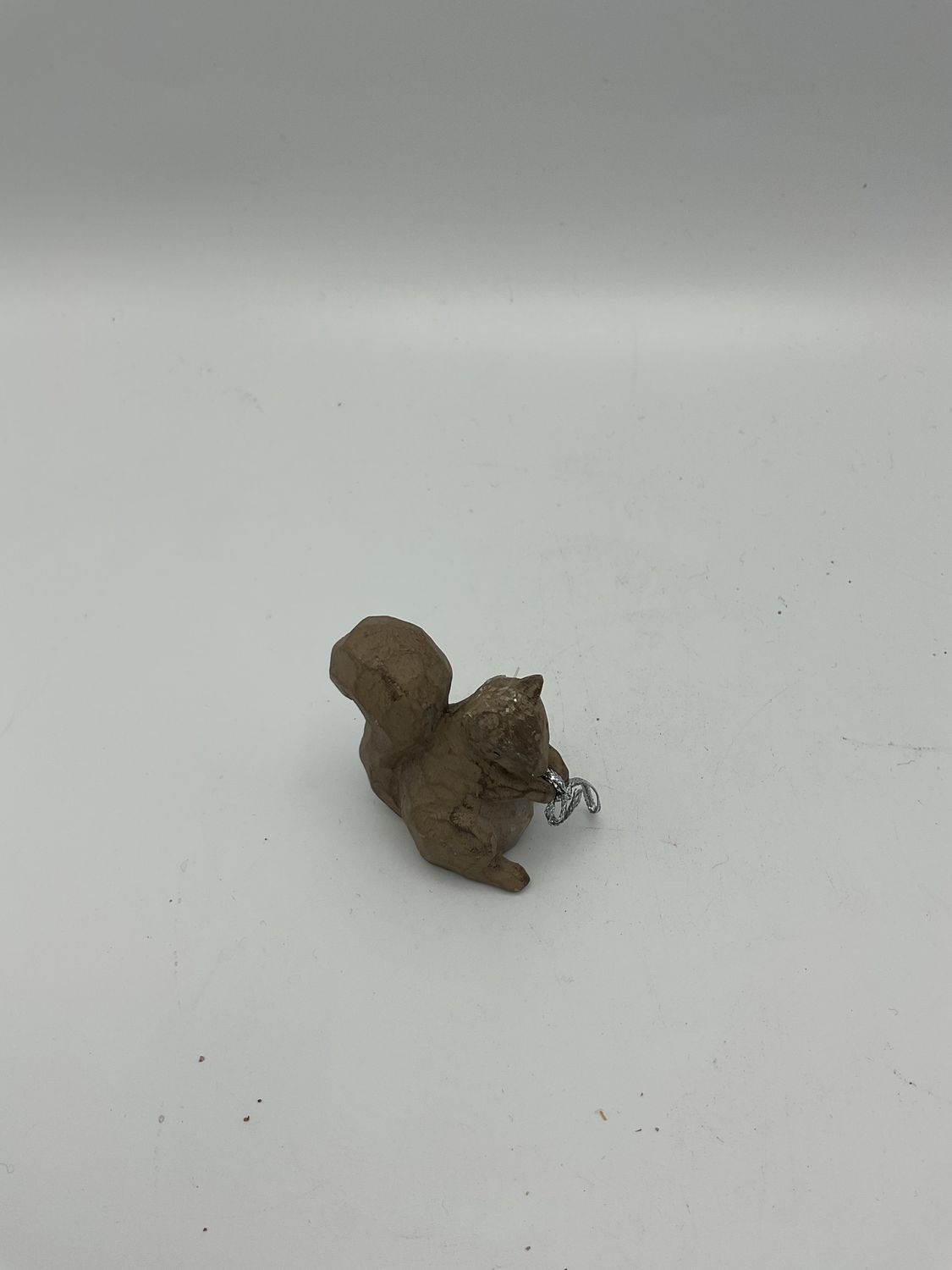 Squirrel hand carved ornament, set 3