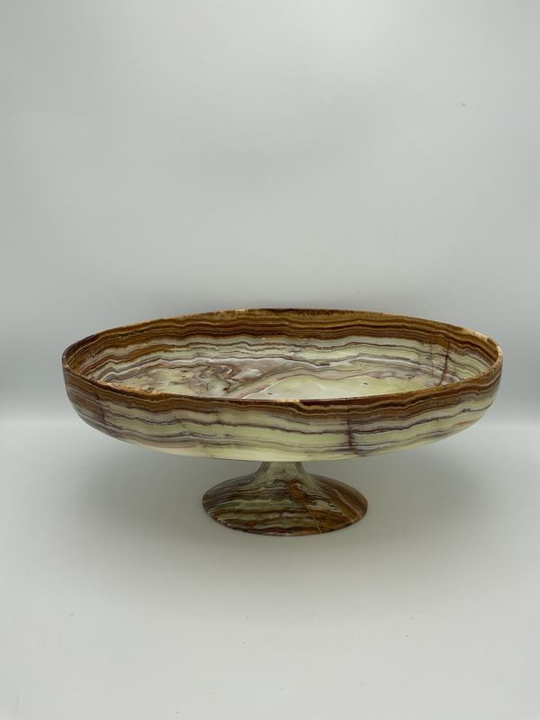 Onyx Stone Vintage Pedestal Swirled Strata Pattern