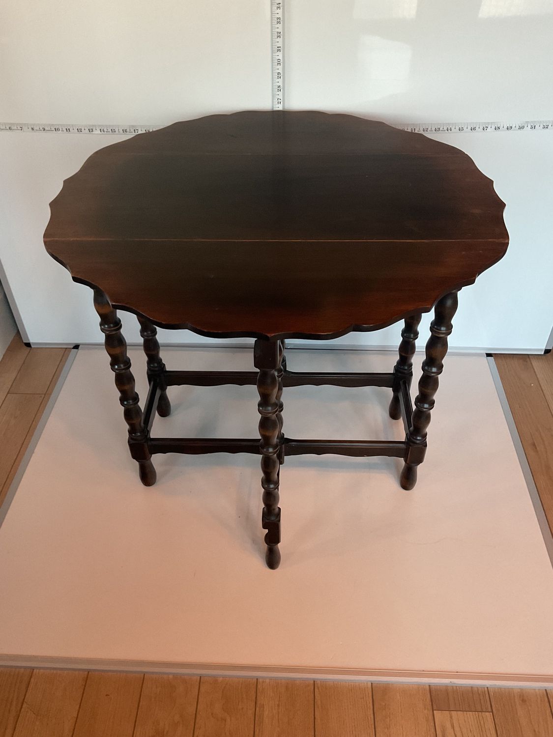 Vintage Imperial Grand Rapids Drop-Leaf Gateleg Table, Barley Twist Legs