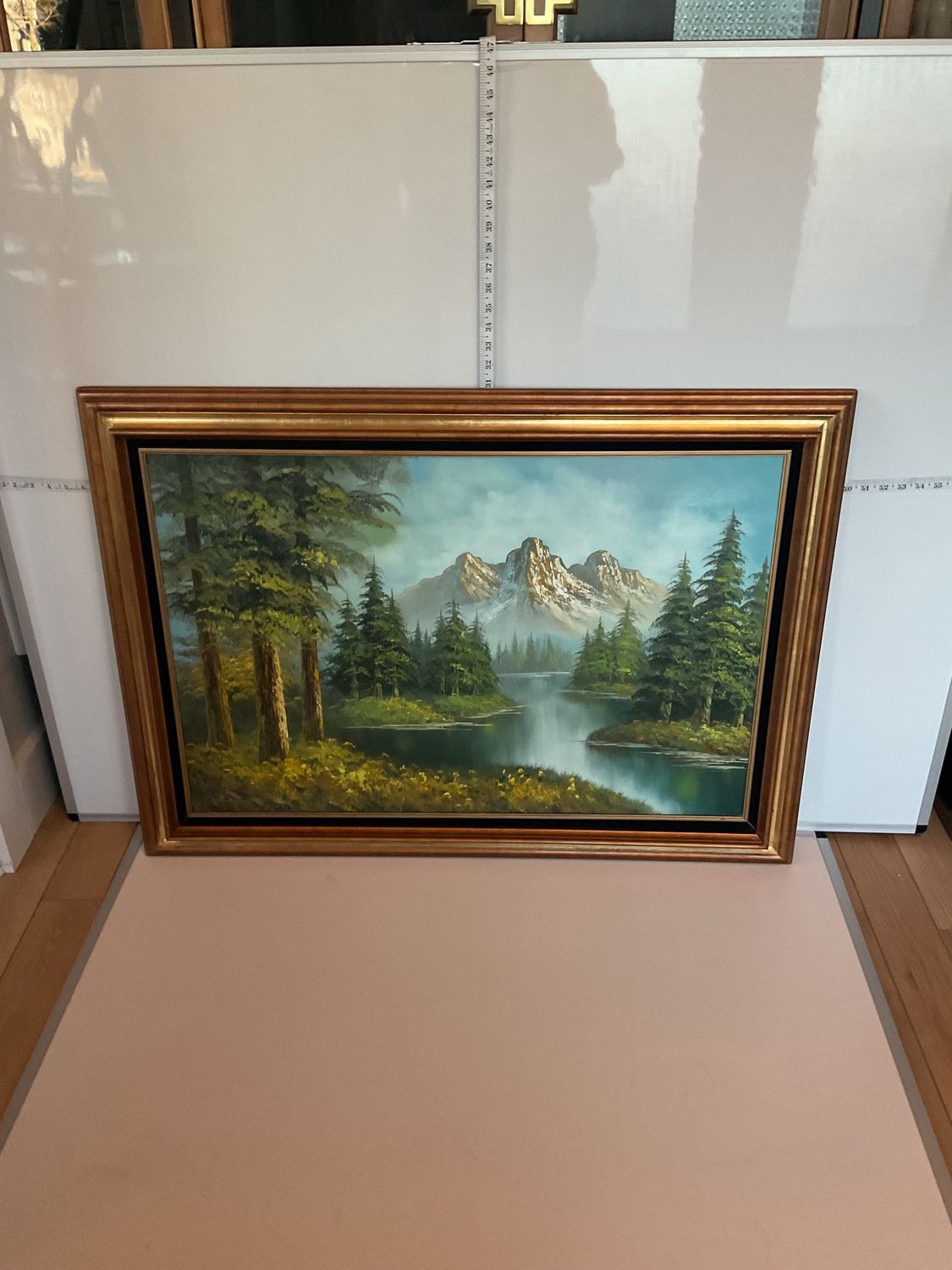 Mountains and trees oil painting (damaged)