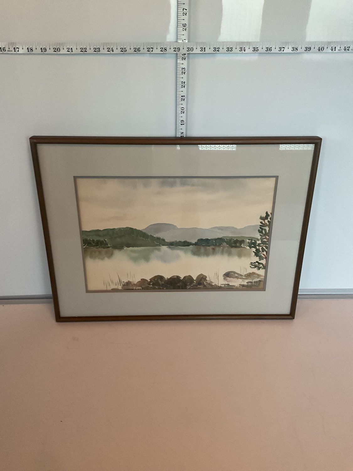 Lake and hills watercolor