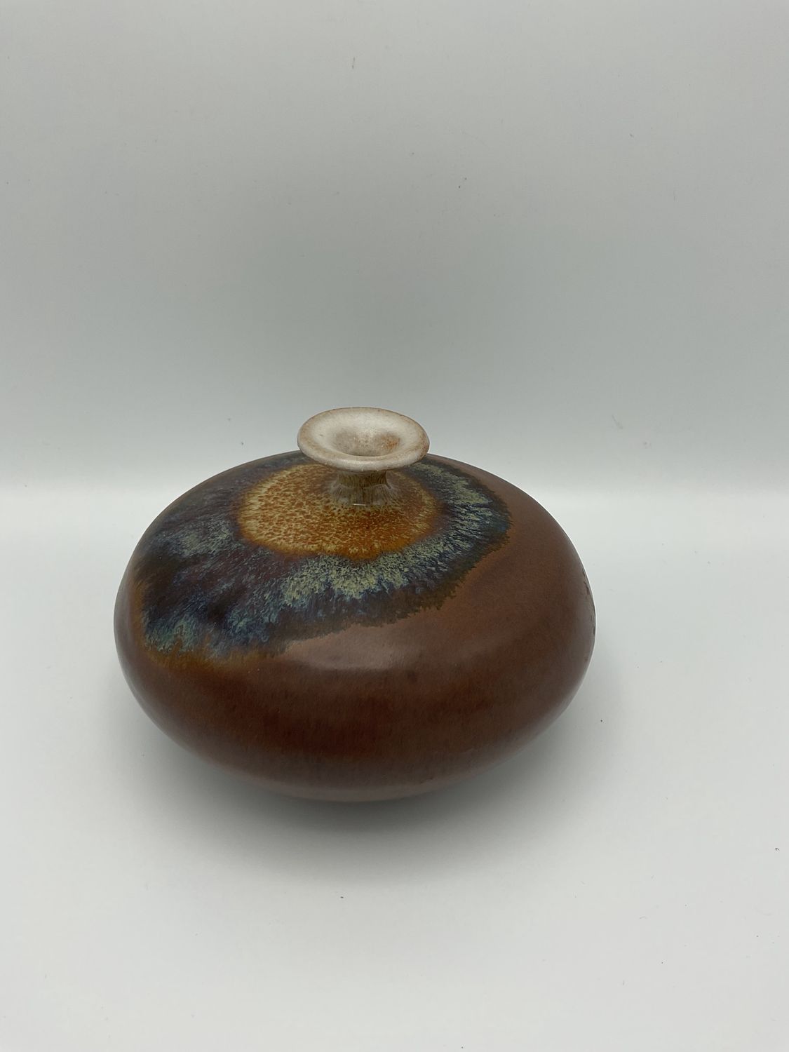 G.W. Green Earthtone Drip Glaze Bud Vase