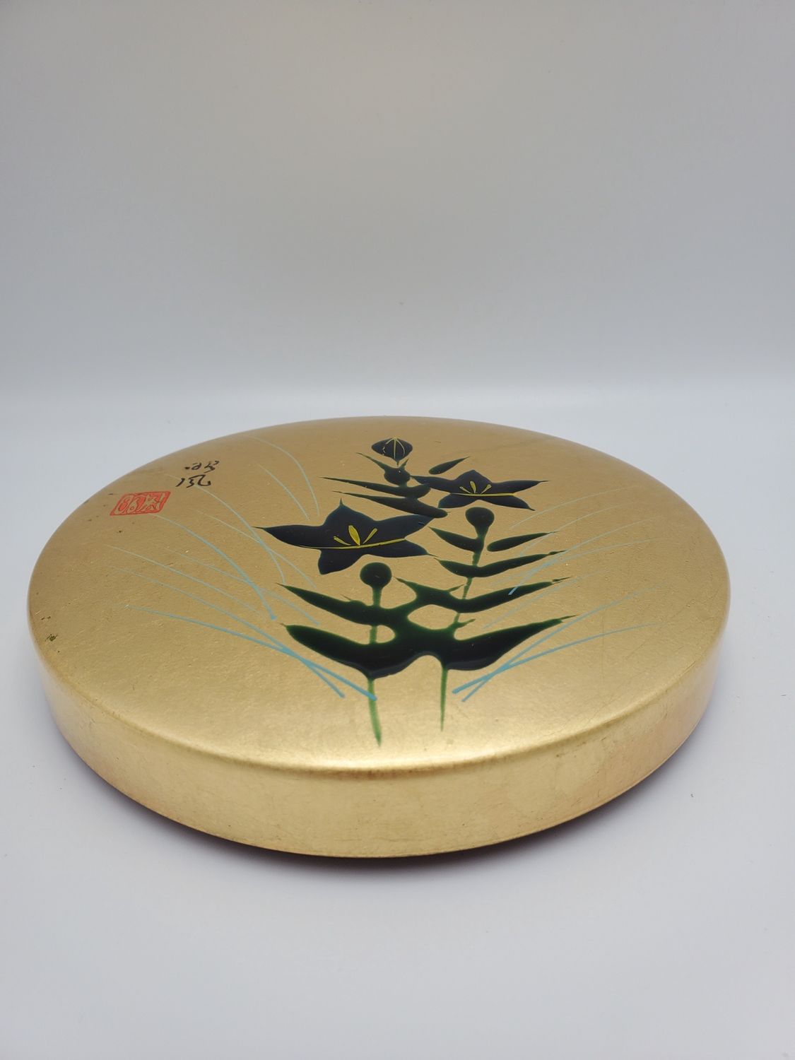 Japanese Vintage Calligraphy Set, Gold Lacquered Case