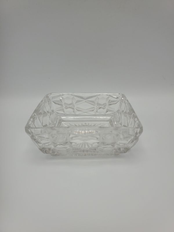 Square Vintage Cut Glass Trinket Dish