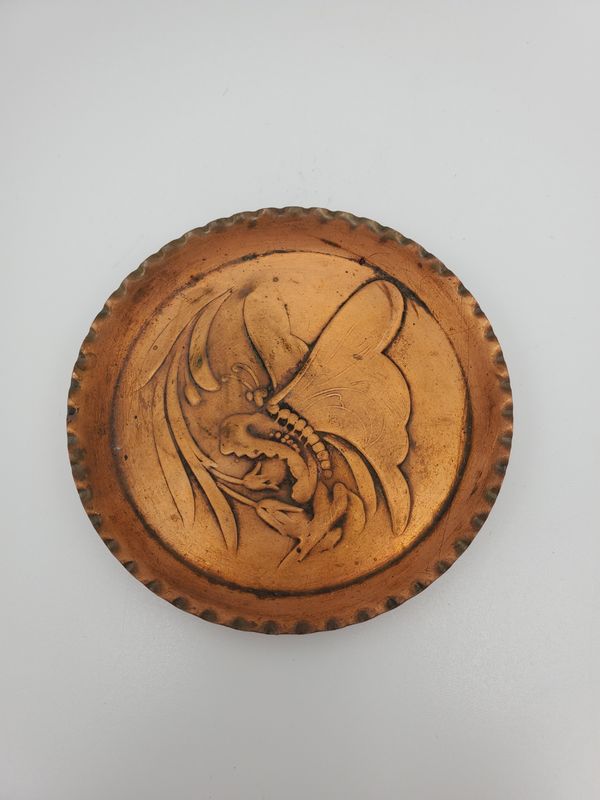Butterfly Vintage Copper Dish