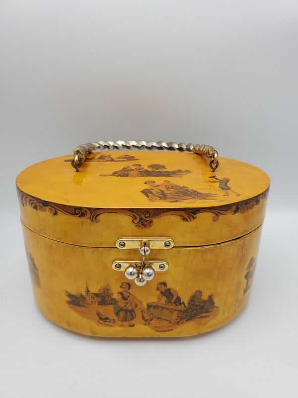 Eunice Shirk Vintage Oval Wood Box Purse