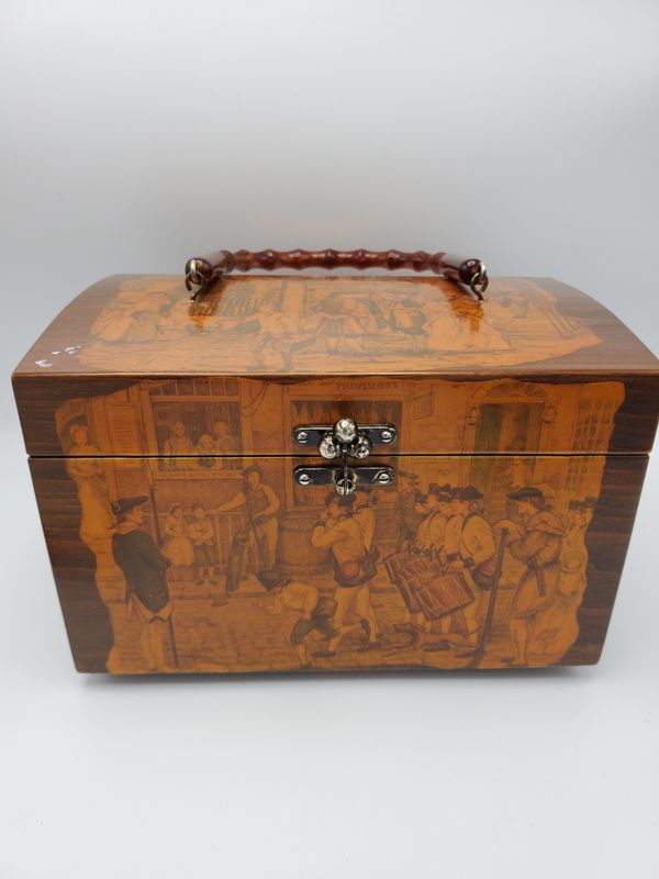 Eunice Shirk Vintage Square Wood Box Purse