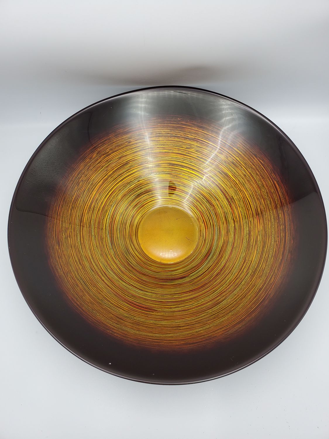 Golden swirl glass bowl