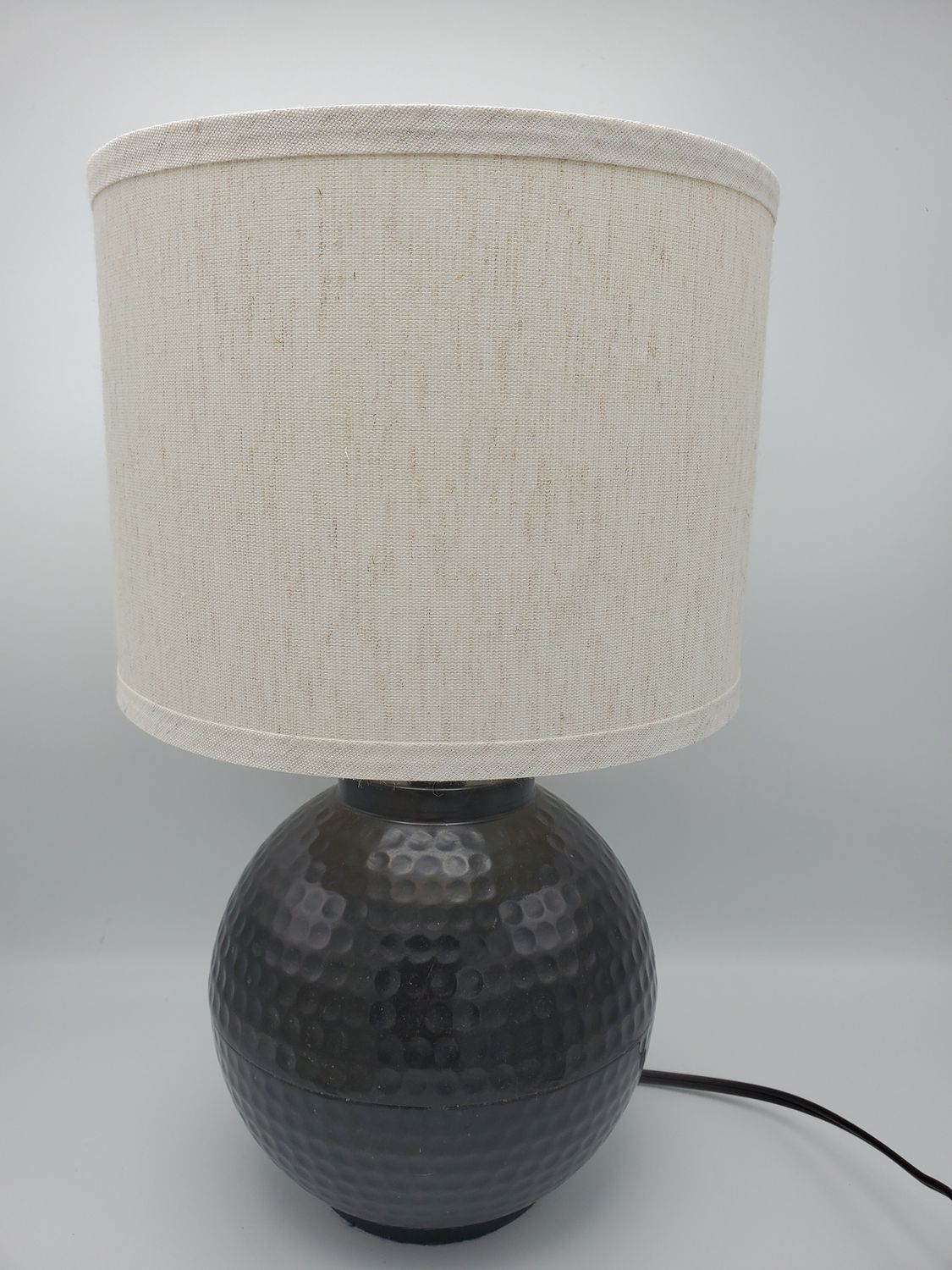Hammered Black Orb Table Lamp