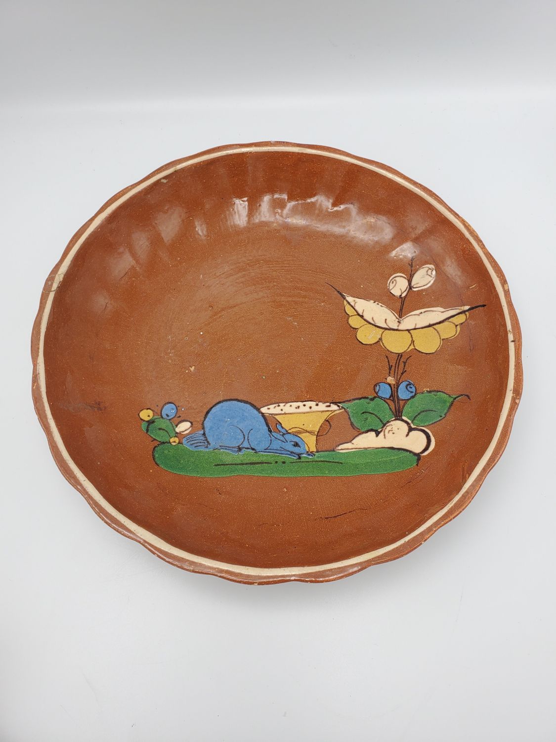 Mexican hand painted folk art bowl