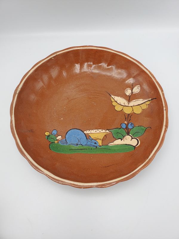 Mexican hand painted folk art bowl