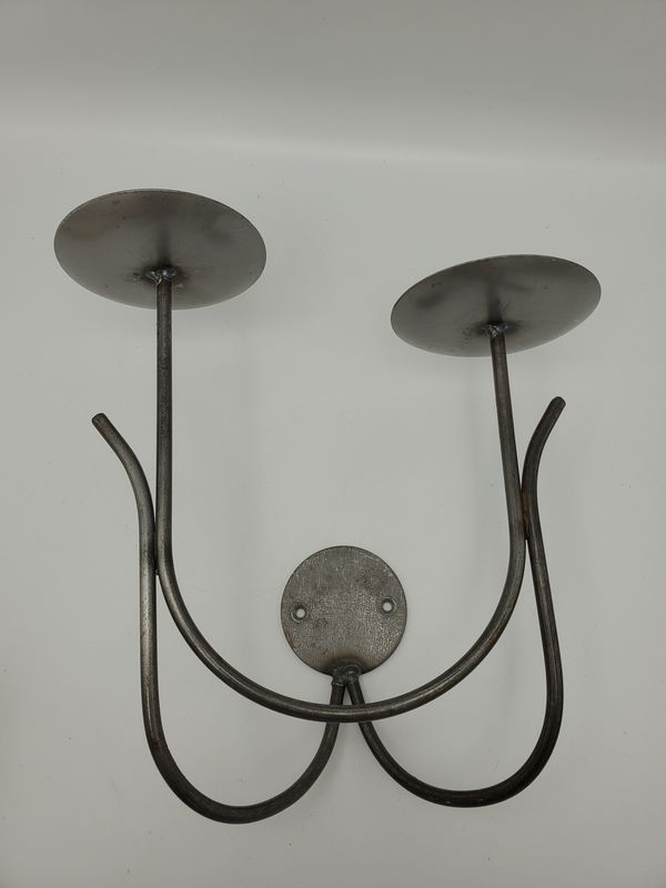 Metal 2 candle wall sconce
