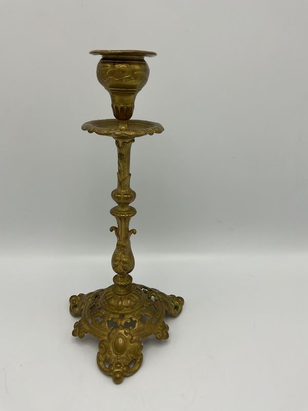 Brass Tulip French Antique Candlestick Holder