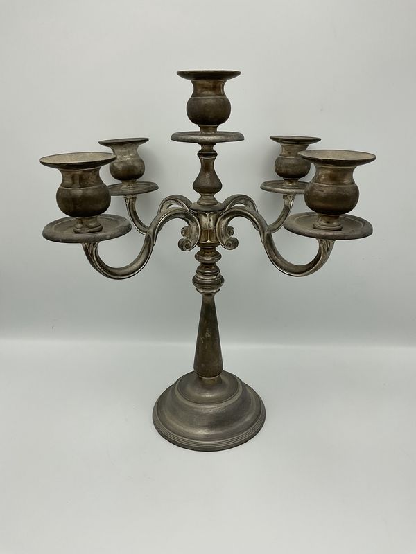 Silver plated 5 candles candelabra