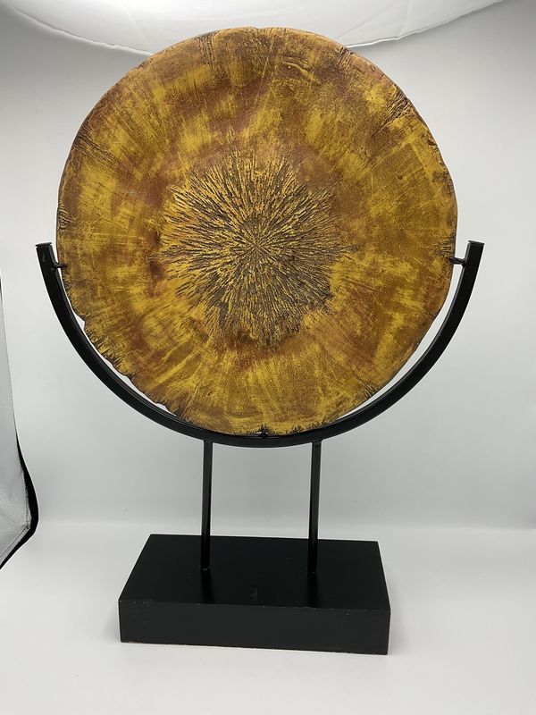 Wood Medallion on Stand