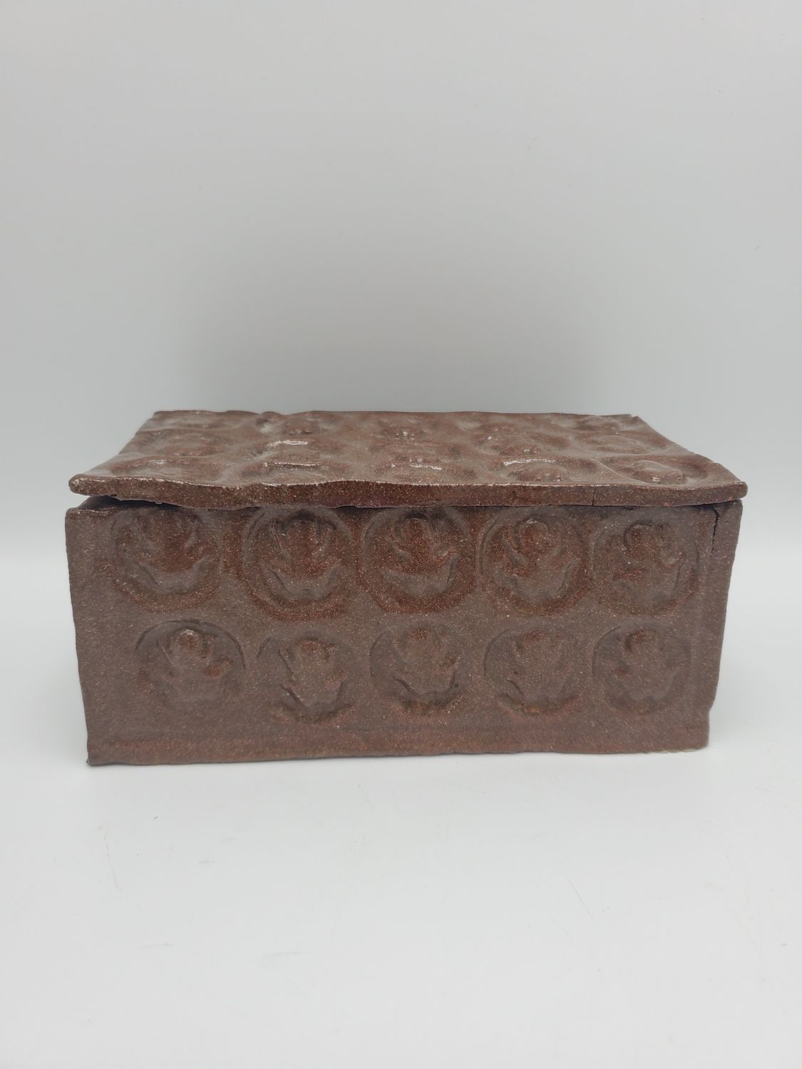 Handcrafted Brown Stoneware Lidded Box