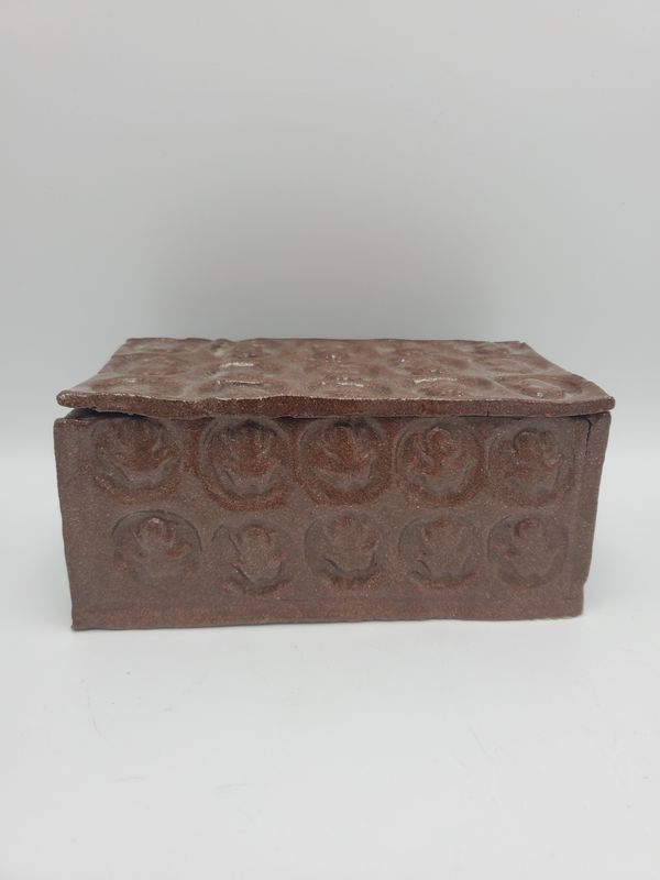 Handcrafted Brown Stoneware Lidded Box