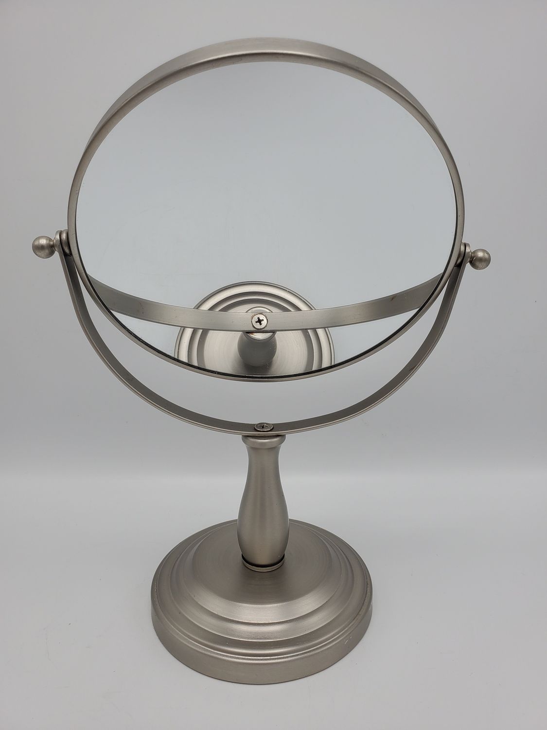 Satin Nickel magnified make up mirror