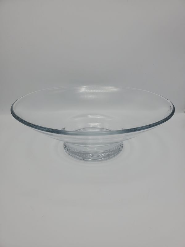Large Clear Glass Footed Centerpiece Bowl