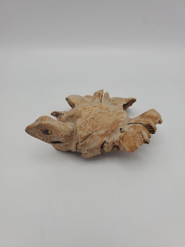 Turtle hand carved burl wood