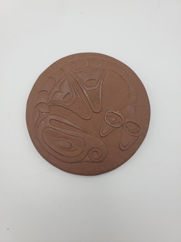 Coaster Native American pottery dragon