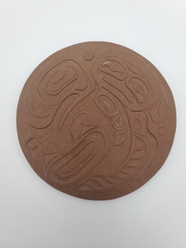 Coaster Native American pottery fish