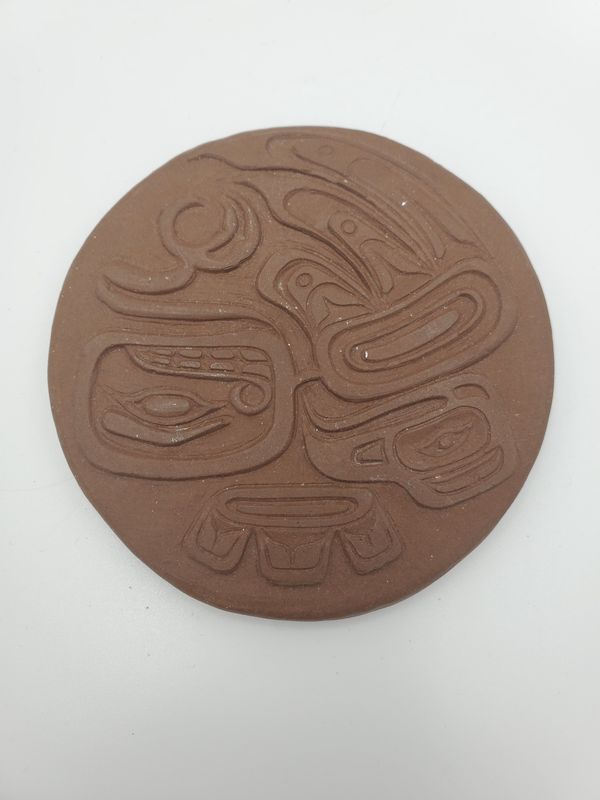 Coaster Native American pottery bird