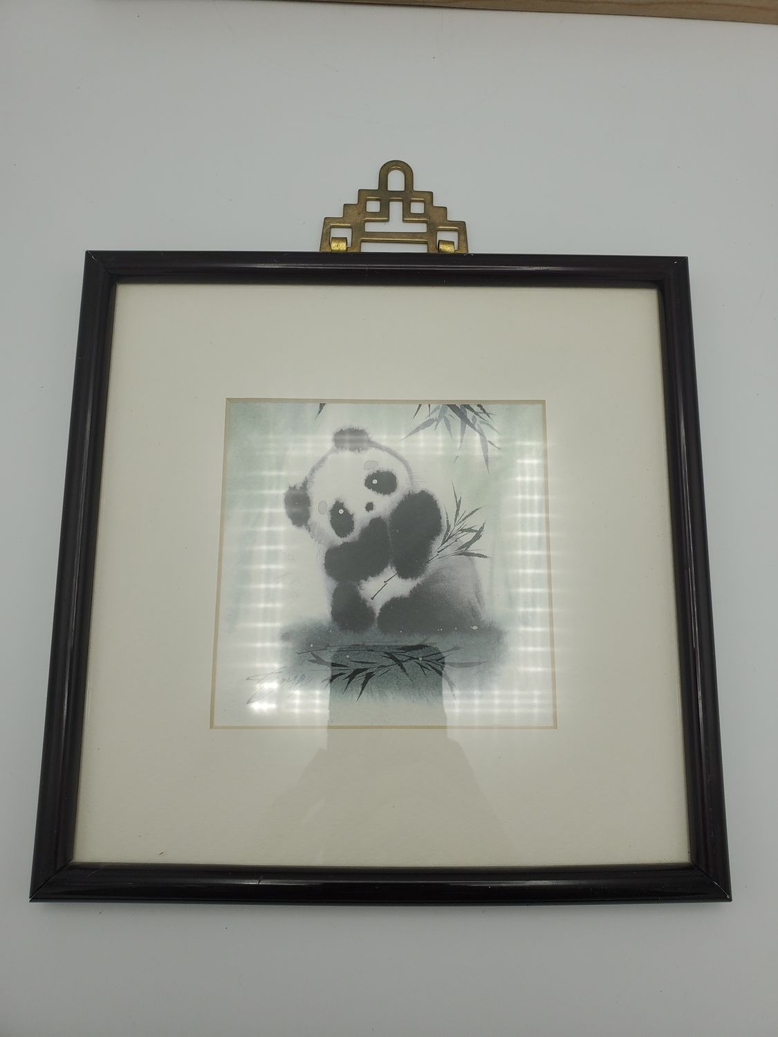 Panda watercolor framed, leaning left
