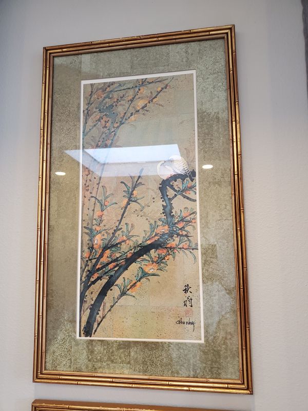 Birds Chiu Weng framed painting