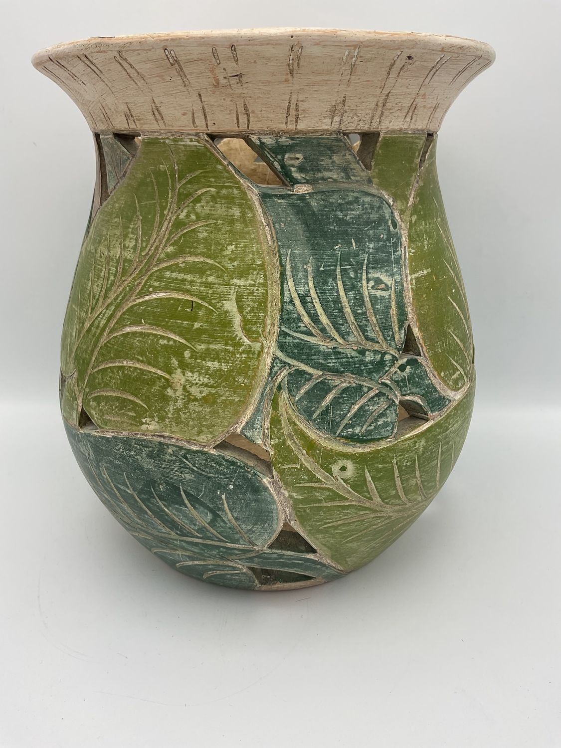Green Leaf Ceramic Bouquet Vase