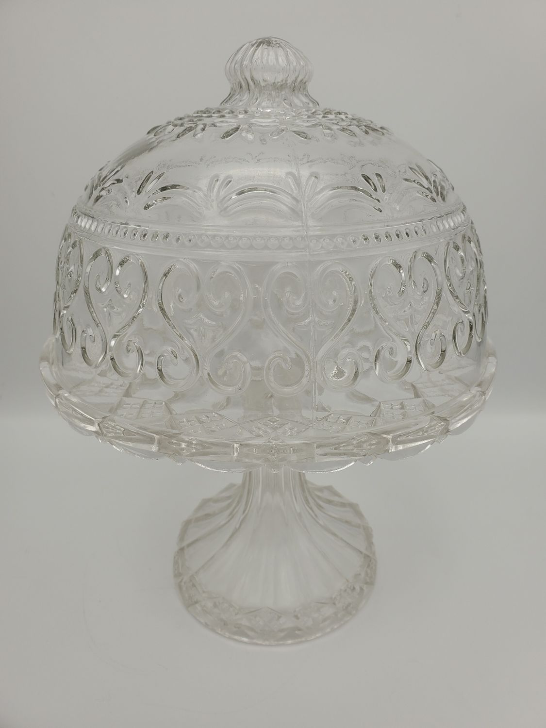 Cake stand dome crystal pedestal